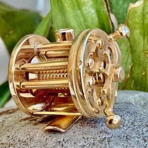 14k Gold Fishing Reel pendant